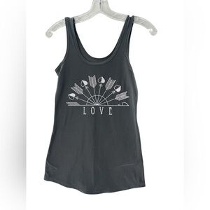 No Boundaries Charcoal Tank Top with Love and Arrow Design S